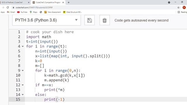 GCD OF PREFIXES || CODECHEF || STARTERS 17 || 100% accepted solution смотреть онлайн