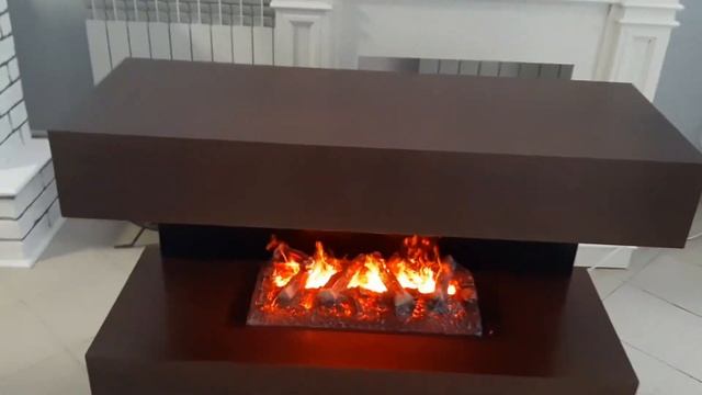 Электрокамин ПАЙЛОТ 3D эффектом живого пламени (дрова/черная пластина) смотреть онлайн