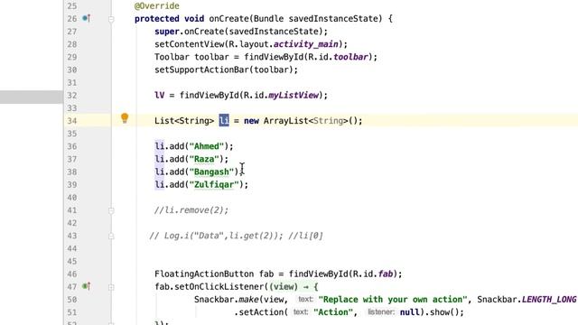 Using ListView in Android App 2 (Attaching List to the ListView) смотреть онлайн