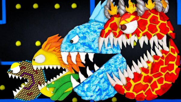 Битва монстров в мире Pac-Man!