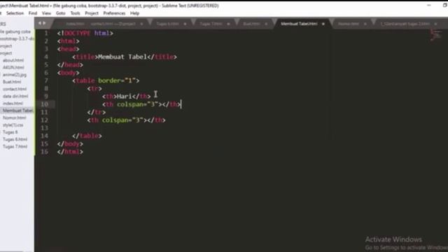 Membuat tabel menggunakan html di aplikasi sublime text 3 смотреть онлайн