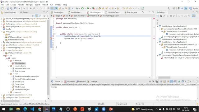 Java Access Modifier | Java смотреть онлайн