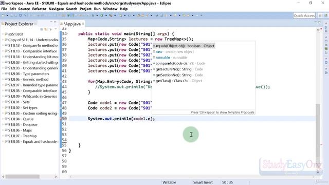 145 Equals and hashcode methods смотреть онлайн