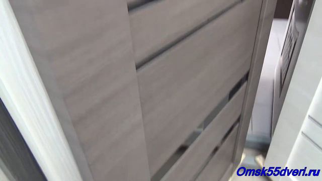 omsk55dveri.ru LINEA 6 Дуб серый поперечный черное стекло межкомнатная дверь смотреть онлайн