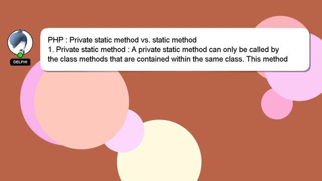 PHP : Private static method vs. static method смотреть онлайн