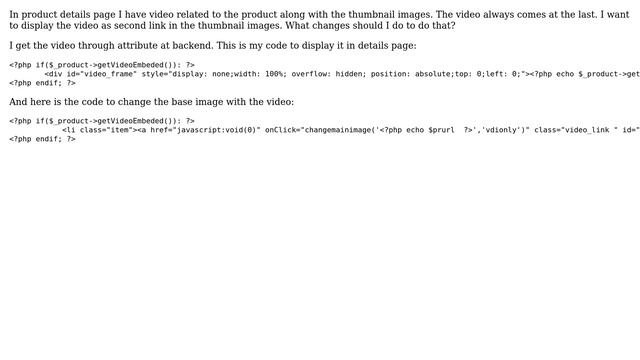 Magento: How to display video as second link in thumbnail images? смотреть онлайн