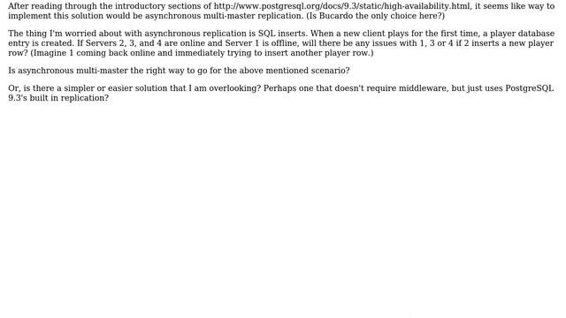 Databases: Which Postgresql Replication Solution to Use? (Asynchronous Multimaster / Bucardo?) смотреть онлайн