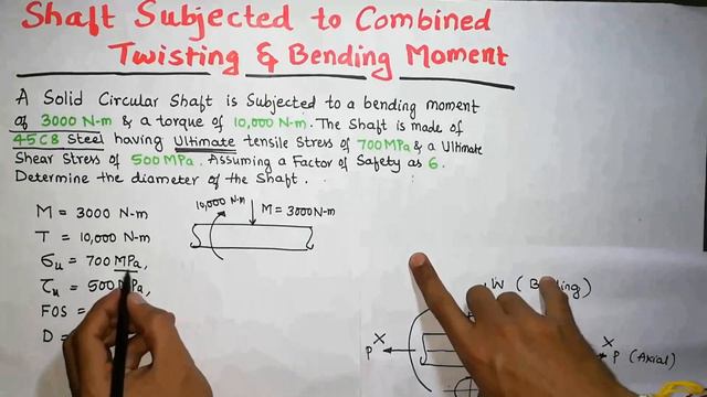 Shaft Subjected to Combined Twisting and Bending moment of Shaft | Design of Shaft Problems | DME 1 смотреть онлайн