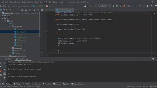 Java problems to solve for beginners - Exam eligibility using if else смотреть онлайн