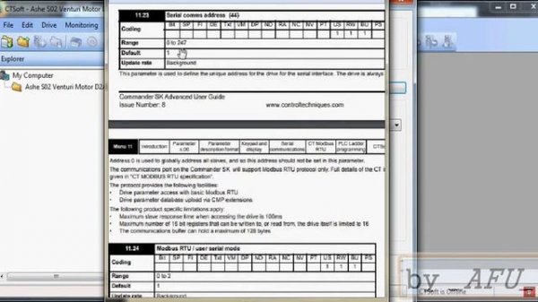 Control Techniques Commander SK # PC Connection - Upload - Online Programming