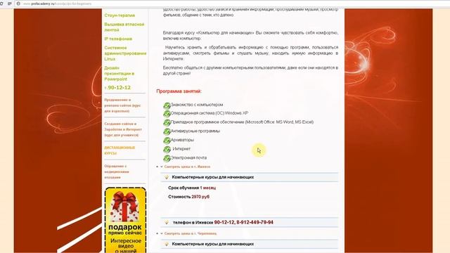 КАЧЕСТВЕННЫЕ КУРСЫ ПК для начинающих от ПРОФАКАДЕМИЯ.РФ смотреть онлайн