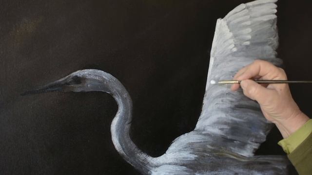 Paint A Great Egret - Fast Motion Demo - Bird Oil Painting on Clay Paint - Techniques Tutorial смотреть онлайн