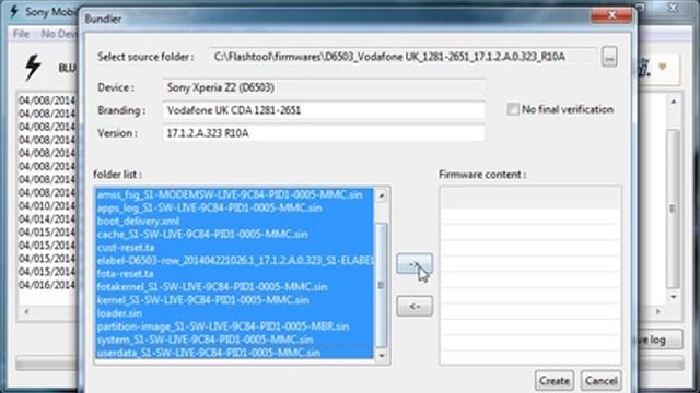 Сборка прошивки FTF через Flashtool V 0 9 18 1