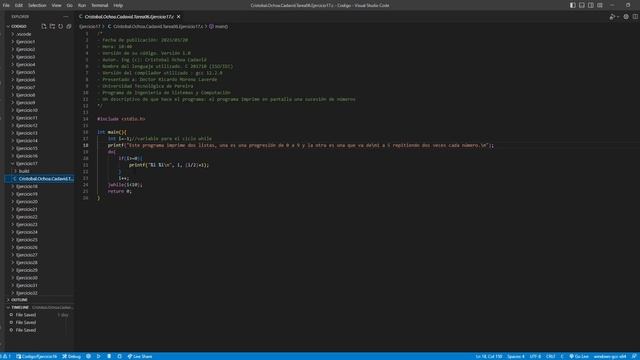 Cristobal Ochoa Cadavid Tarea06 Ejercicio17 c Codigo Visual Studio Code 2023 03 21 22 25 56 смотреть онлайн