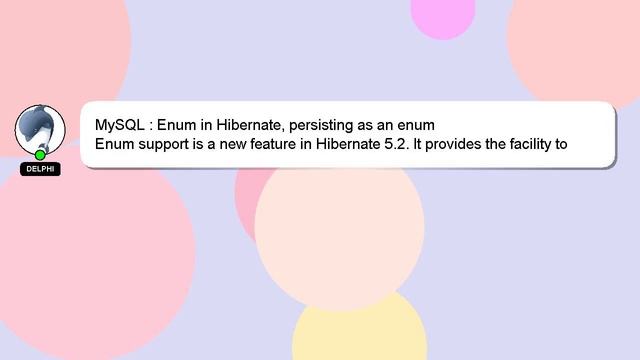 MySQL : Enum in Hibernate, persisting as an enum смотреть онлайн