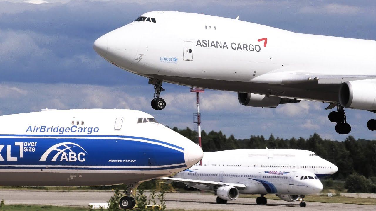 БЕГЕМОТЫ НА РАБОТЕ! взлёты-посадки больших B747, 777, A330, Ил-76. Съёмки июль-август 2021. SVO-DME