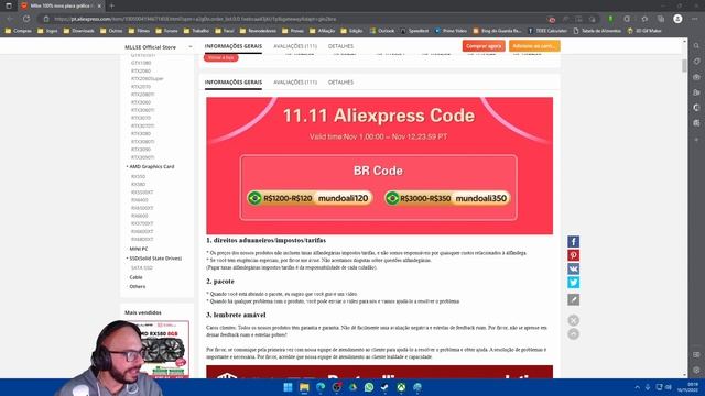 Acabou as RTX 3070 LHR Branca da Mllse do Aliexpress. смотреть онлайн