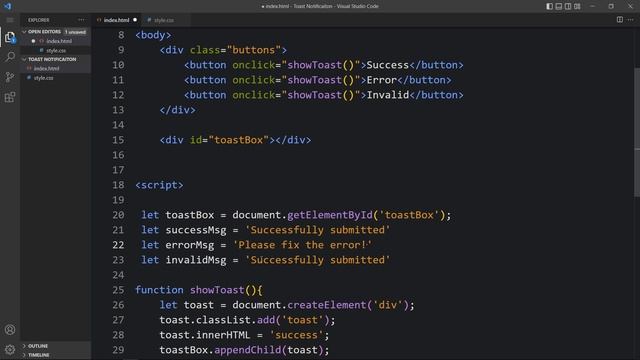 How To Make Toast Notification or Snack Bar For Website Using HTML CSS JavaScript смотреть онлайн