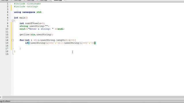 C++ program: count the number of vowels in a string смотреть онлайн