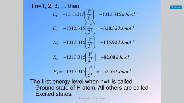 bohr energy of orbit and wave number смотреть онлайн