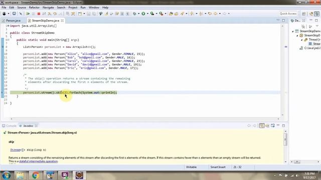How to use skip method of Java 8 Stream? | Streams in Java 8 смотреть онлайн