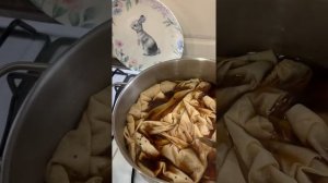 Покраска ткани чаем. Погружение. Кипячение