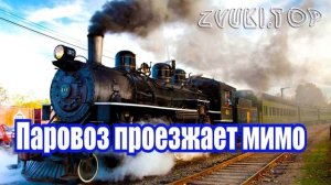 Звук проезжающего мимо паровоза с гудком слушать.