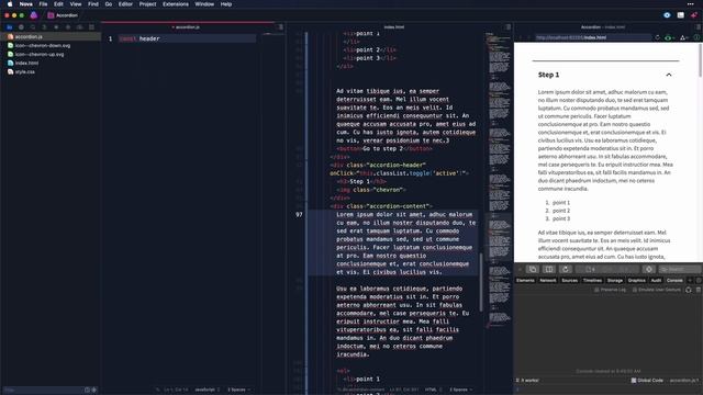 Accordion with Vanilla Javascript смотреть онлайн