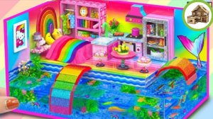 Миниатюрный домик вокруг цветной семейный аквариум из картона своими руками /122