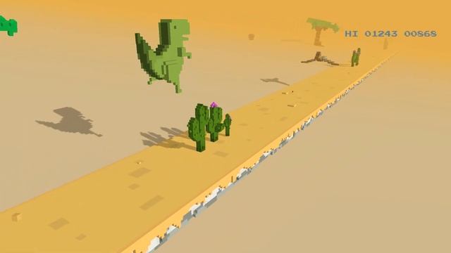 Google Динозавр 3D! Dyno 3D Beta Test! смотреть онлайн