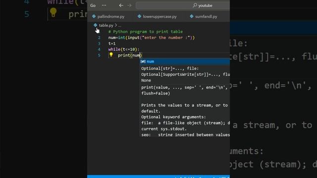 python program to print table#table#pythonprogramming смотреть онлайн