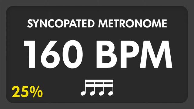 160 BPM - Syncopated Metronome - 16th Notes (25%) смотреть онлайн