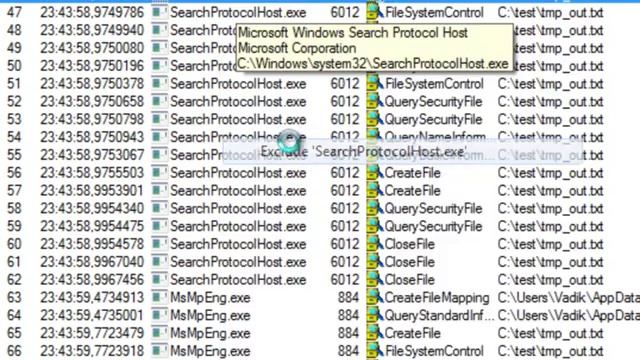Process Monitor: отслеживание файловой активности