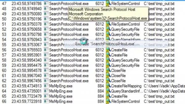 Process Monitor: отслеживание файловой активности