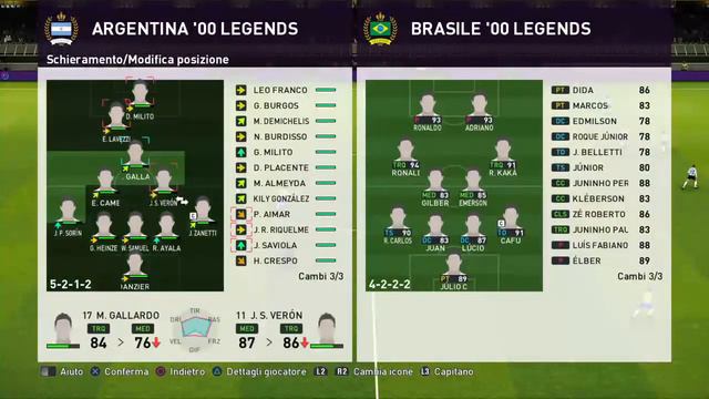 eFootball PES 2020 LEGENDS MATCH: ARGENTINA '00 vs BRAZIL '00 [CLASICO SUDAMERICANO LEGENDS] смотреть онлайн