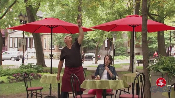 Crazy Waiter Shoots Poopy Pigeon
