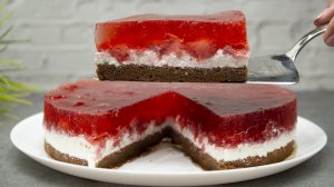 Творожный Торт с Клубничным Желе ? Нежный, простой и лёгкий | Cherry Cake Recipe