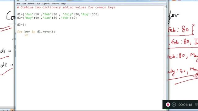 Python:Combine two Dictionaries adding values for common keys, very important python program,Imp смотреть онлайн