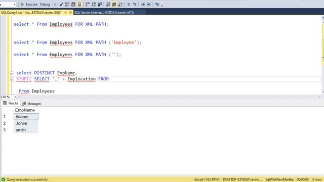 Comma Separated values in SQL | XML PATH | SQL to XML Format | Row Tag| Root Tag | SQL Interview Q& смотреть онлайн