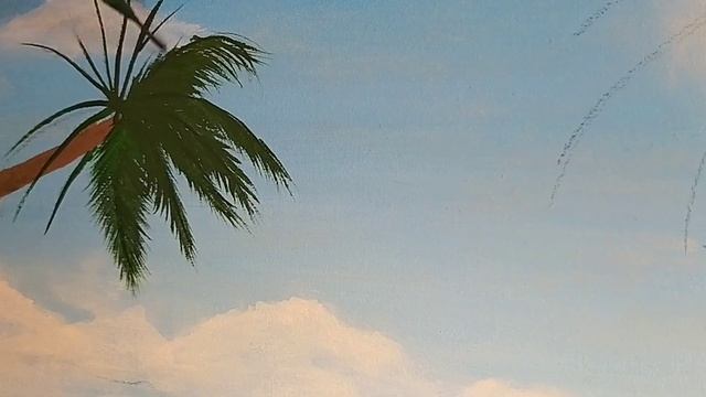 МОРСКОЙ ПЕЙЗАЖ СВЕТИТСЯ В ТЕМНОТЕ. Рисование. Как нарисовать, пальмы, облака.Ночное море.How to dra смотреть онлайн