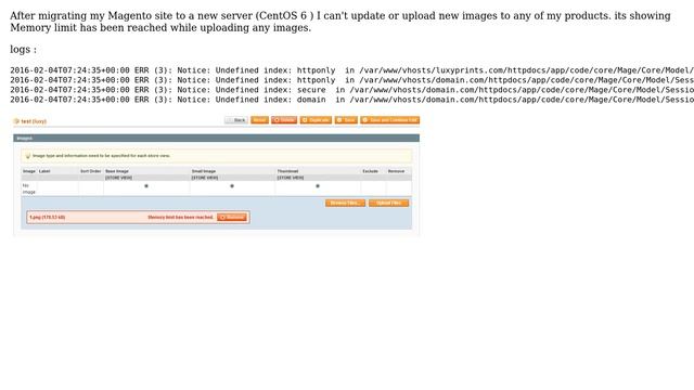 Error : Memory limit has been reached on product image upload after server migration - magento 1.9 смотреть онлайн