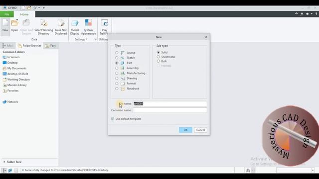 Creo Parametric introduction tutorial in hindi || How to set working Directory in Creo. #1 смотреть онлайн