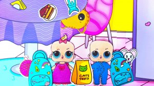 ПРОПАЛ КОТ🙀 В БУМАЖНОМ ДОМИКЕ кукол ЛОЛ СЮРПРИЗ😱🤣Смешные мультики пупсики ДАРИНЕЛКА