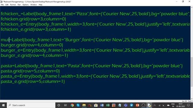 Tutorial 6 : Restaurant Management System in Python Part 1 смотреть онлайн