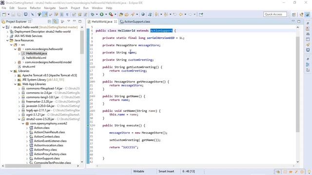 13. Review Struts 2 Actions used in Hello World - Getting Started with Struts 2 and the EclipseIDE смотреть онлайн