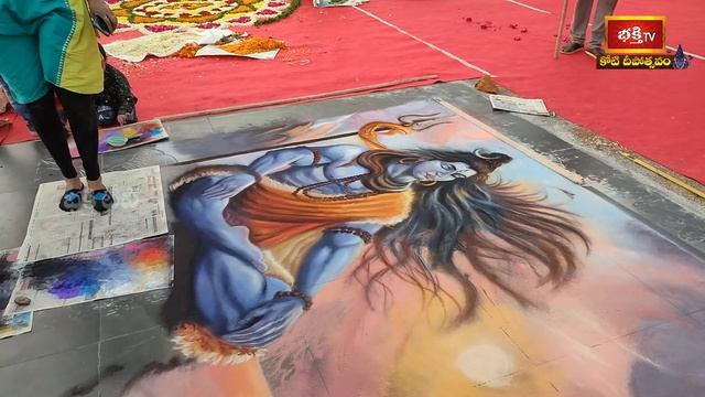 Rangoli art : పరమశివునిగా కీర్తించబడే ఆ ఈశ్వరుని అద్భుత రూపం |Lord of Shiva at Koti Deepotsavam Day смотреть онлайн