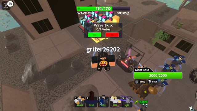 Tower Defense Simulator solo on the fallen with a minigun смотреть онлайн