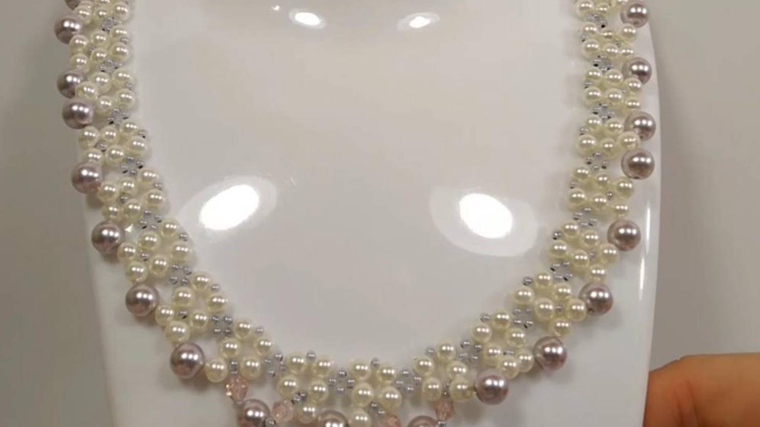 КОЛЬЕ ИЗ БИСЕРА _ НИЖНЕЕ КОЛЬЦО ИЗ БИСЕРА И БУСИН СВОИМИ РУКАМИ