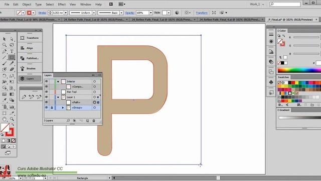 Pen Tool Refine Path fragment de lectie din Curs Adobe Illustrator CC, update 2020! смотреть онлайн