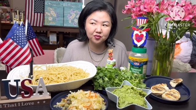 Мукбанг Паста с Соусом АВОКАДО- ГУАКАМОЛЕ, Курица ГРИЛЬ, Квашеная КАПУСТА, Свежая КИНЗА, ПАРМЕЗАН!